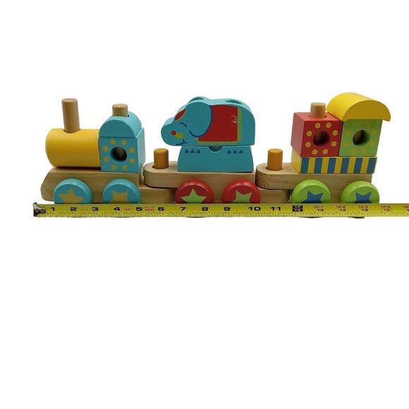 Circo Wooden Train Set With Elephant & Decorative Blocks - Picture 8 of 11